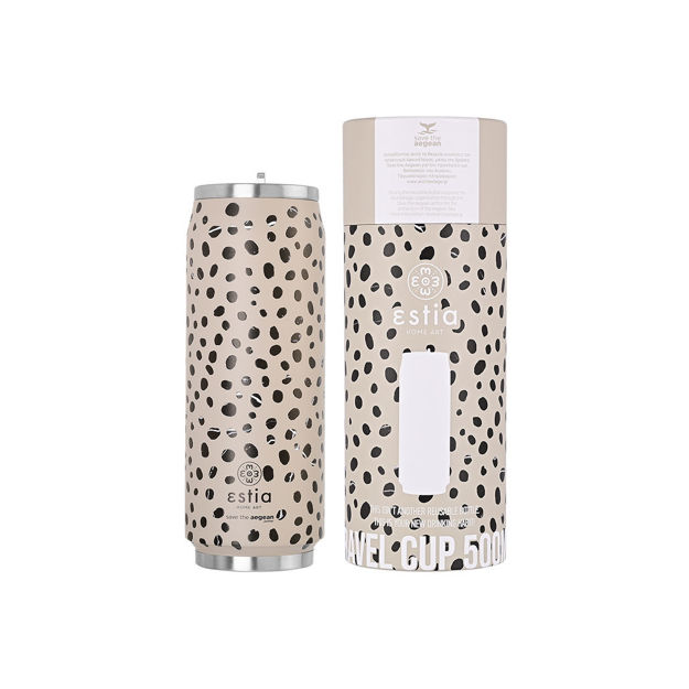 Εικόνα της ΘΕΡΜΟΣ TRAVEL CUP SAVE THE AEGEAN 500ml LEOPARD TAUPE