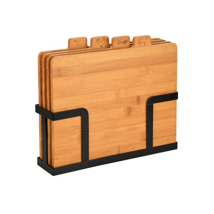 Εικόνα της ΣΕΤ ΕΠΙΦΑΝΕΙΕΣ ΚΟΠΗΣ BAMBOO ESSENTIALS 5 ΤΕΜ ΜΕ ΜΑΥΡΗ ΜΕΤΑΛΛΙΚΗ ΒΑΣΗ