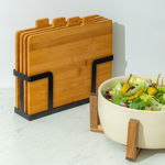 Εικόνα της ΣΕΤ ΕΠΙΦΑΝΕΙΕΣ ΚΟΠΗΣ BAMBOO ESSENTIALS 5 ΤΕΜ ΜΕ ΜΑΥΡΗ ΜΕΤΑΛΛΙΚΗ ΒΑΣΗ