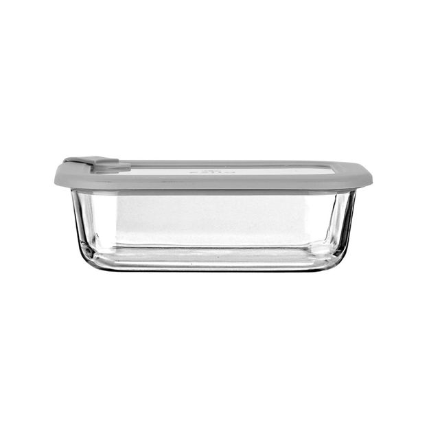 Εικόνα της ΦΑΓΗΤΟΔΟΧΕΙΟ COLORSEAL ΓΥΑΛΙΝΟ 640ml 18.9x14.5x6.7 ΜΕ ΚΑΠΑΚΙ ΣΙΛΙΚΟΝΗΣ ΓΚΡΙ