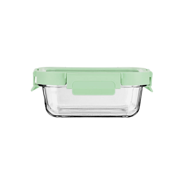 Εικόνα της ΦΑΓΗΤΟΔΟΧΕΙΟ CLICK&SEAL ΓΥΑΛΙΝΟ 370ml 16.3x12.3x6.2cm ΜΕ ΚΑΠΑΚΙ ΠΛΑΣΤΙΚΟ MINT