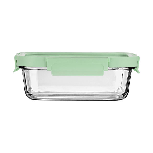 Εικόνα της ΦΑΓΗΤΟΔΟΧΕΙΟ CLICK&SEAL ΓΥΑΛΙΝΟ 1050ml 21.6x16.5x7.4cm ΜΕ ΚΑΠΑΚΙ ΠΛΑΣΤΙΚΟ MINT