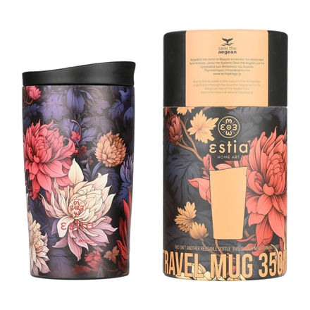 Εικόνα της ΘΕΡΜΟΣ TRAVEL MUG SAVE THE AEGEAN 350ml MIDNIGHT BLOSSOM