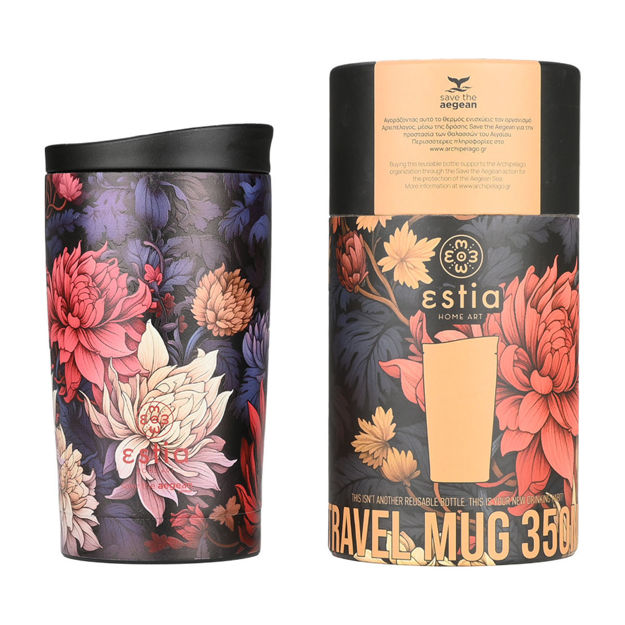 Εικόνα της ΘΕΡΜΟΣ TRAVEL MUG SAVE THE AEGEAN 350ml MIDNIGHT BLOSSOM