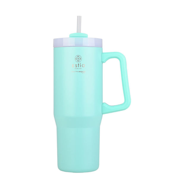 Εικόνα της ΘΕΡΜΟΣ STRAW TUMBLER XL SAVE THE AEGEAN 900ml BERMUDA GREEN