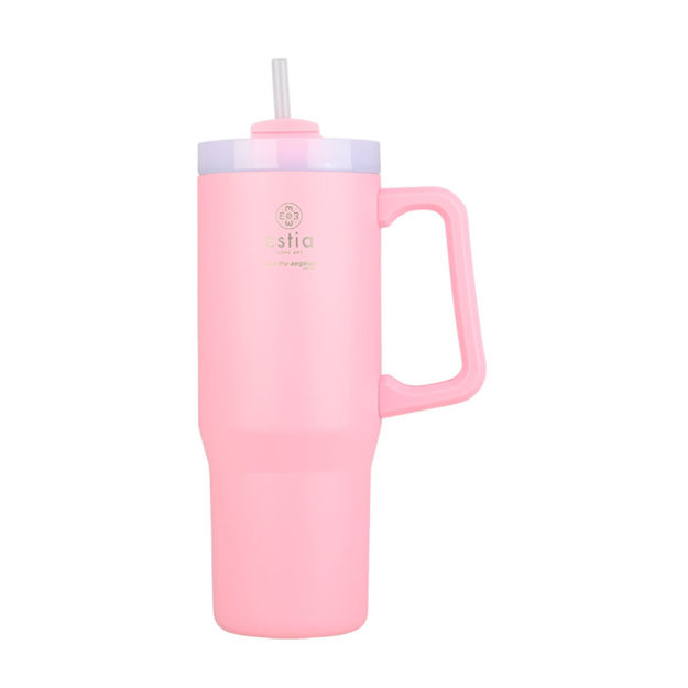 Εικόνα της ΘΕΡΜΟΣ STRAW TUMBLER XL SAVE THE AEGEAN 900ml BLOSSOM ROSE