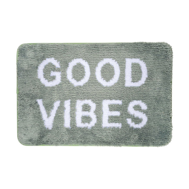 Εικόνα της ΤΑΠΕΤΟ ΜΠΑΝΙΟΥ GOOD VIBES 40x60cm 100% ΜΙΚΡΟΪΝΕΣ ΜΕΝΤΑ
