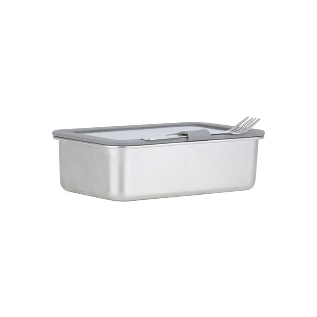 Εικόνα της ΦΑΓΗΤΟΔΟΧΕΙΟ ΑΝΟΞΕΙΔΩΤΟ 1250ml ΜΕ ΓΥΑΛΙΝΟ ΚΑΠΑΚΙ & ΑΝΟΞΕΙΔΩΤΟ ΠΙΡΟΥΝΙ