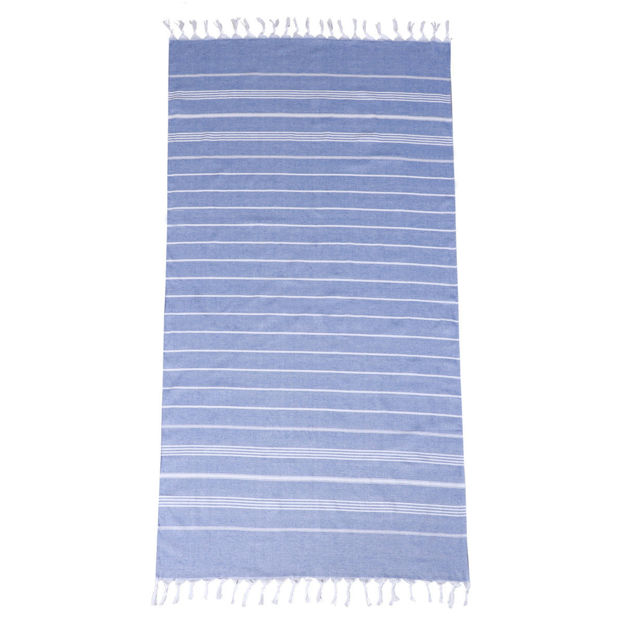 Εικόνα της ΠΕΤΣΕΤΑ ΘΑΛΑΣΣΗΣ NAVY STRIPES ΒΑΜΒΑΚΕΡΗ 80x170cm ΜΠΛΕ