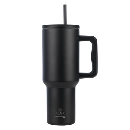 Εικόνα της ΘΕΡΜΟΣ STRAW TUMBLER XL SAVE THE AEGEAN 1200ml MIDNIGHT BLACK