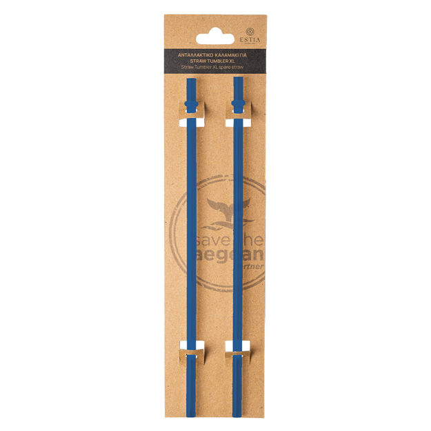 Εικόνα της ΑΝΤΑΛΛΑΚΤΙΚΑ ΚΑΛΑΜΑΚΙΑ STRAW TUMBLER XL 1200ml DENIM BLUE 2 ΤΕΜ
