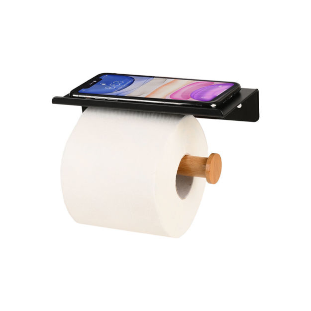 Εικόνα της ΧΑΡΤΟΘΗΚΗ ΕΠΙΤΟΙΧΙΑ BAMBOO ESSENTIALS ΜΕ ΘΕΣΗ ΓΙΑ ΚΙΝΗΤΟ ΜΕΤΑΛΛΙΚΗ ΜΑΥΡΗ