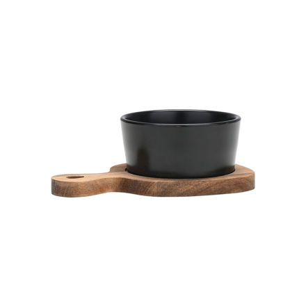 Picture of SERVING PLATE ALLURE WITH CERAMIC BOWL AND SPOON