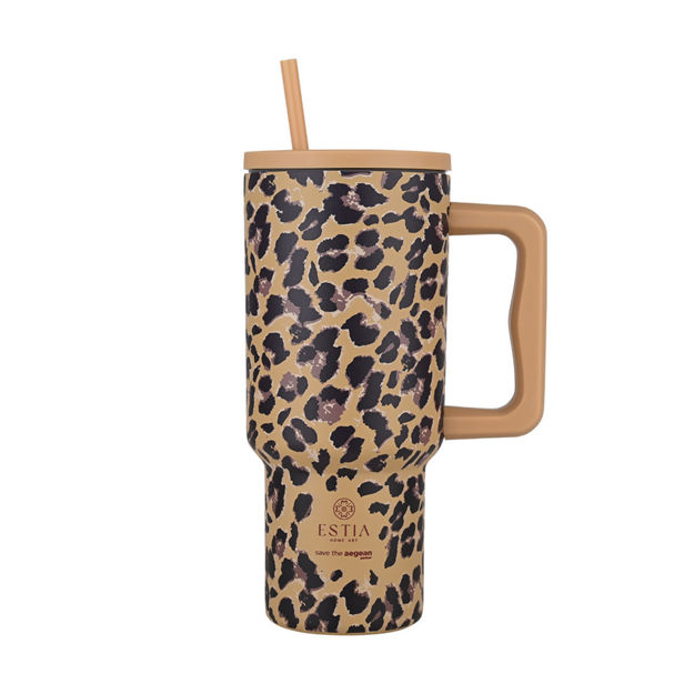 Εικόνα της ΘΕΡΜΟΣ STRAW TUMBLER XL SAVE THE AEGEAN 900ml SPOTTED PROWL