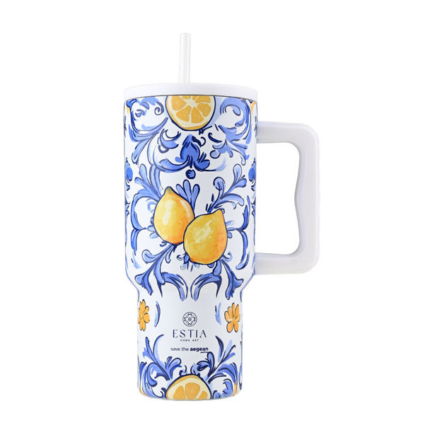 Εικόνα της ΘΕΡΜΟΣ STRAW TUMBLER XL SAVE THE AEGEAN 900ml AMALFI COAST