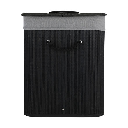 Εικόνα της ΚΑΛΑΘΙ ΑΠΛΥΤΩΝ BAMBOO ESSENTIALS ΠΤΥΣΣΟΜΕΝΟ ΟΡΘΟΓΩΝΙΟ 60lt ΜΑΥΡΟ ΝΕΑ ΠΛΕΞΗ