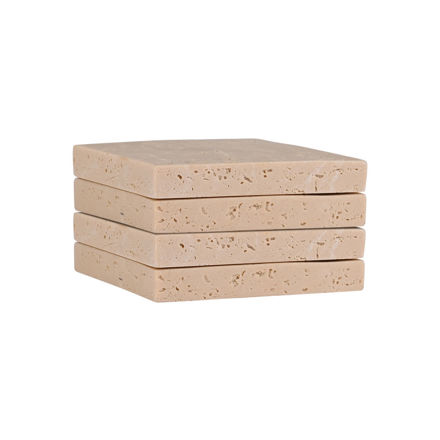 Εικόνα της ΣΟΥΒΕΡ ΜΕ ΟΨΗ TRAVERTINE 10x10cm ΣΕΤ 4ΤΕΜ.