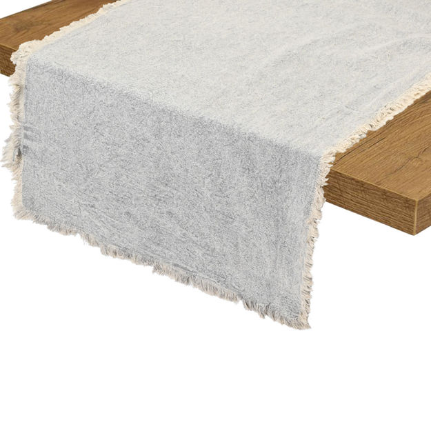 Εικόνα της ΡΑΝΕΡ ΤΡΑΠΕΖΙΟΥ LOOM 45x150cm ΜΕ ΚΡΟΣΣΙΑ ΓΚΡΙ