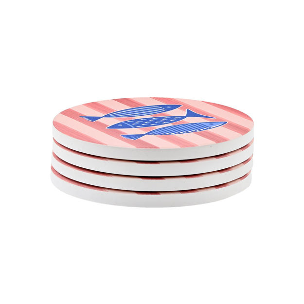 Εικόνα της ΣΟΥΒΕΡ PORTO PESCE ΚΕΡΑΜΙΚΟ Φ10.3cm ΣΕΤ 4 ΤΕΜ