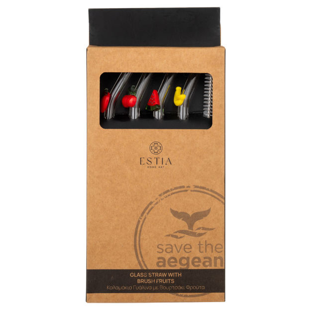 Εικόνα της ΚΑΛΑΜΑΚΙΑ ΓΥΑΛΙΝΑ ΜΕ ΒΟΥΡΤΣΑΚΙ  ΣΕΤ 4 ΤΕΜ. ΦΡΟΥΤΑ